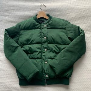 Emerald Green Forever 21 Bomber Jacket